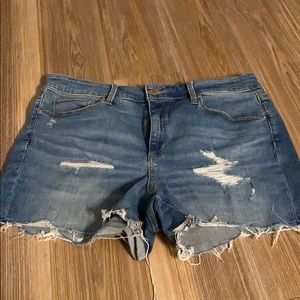 Denim short shorts